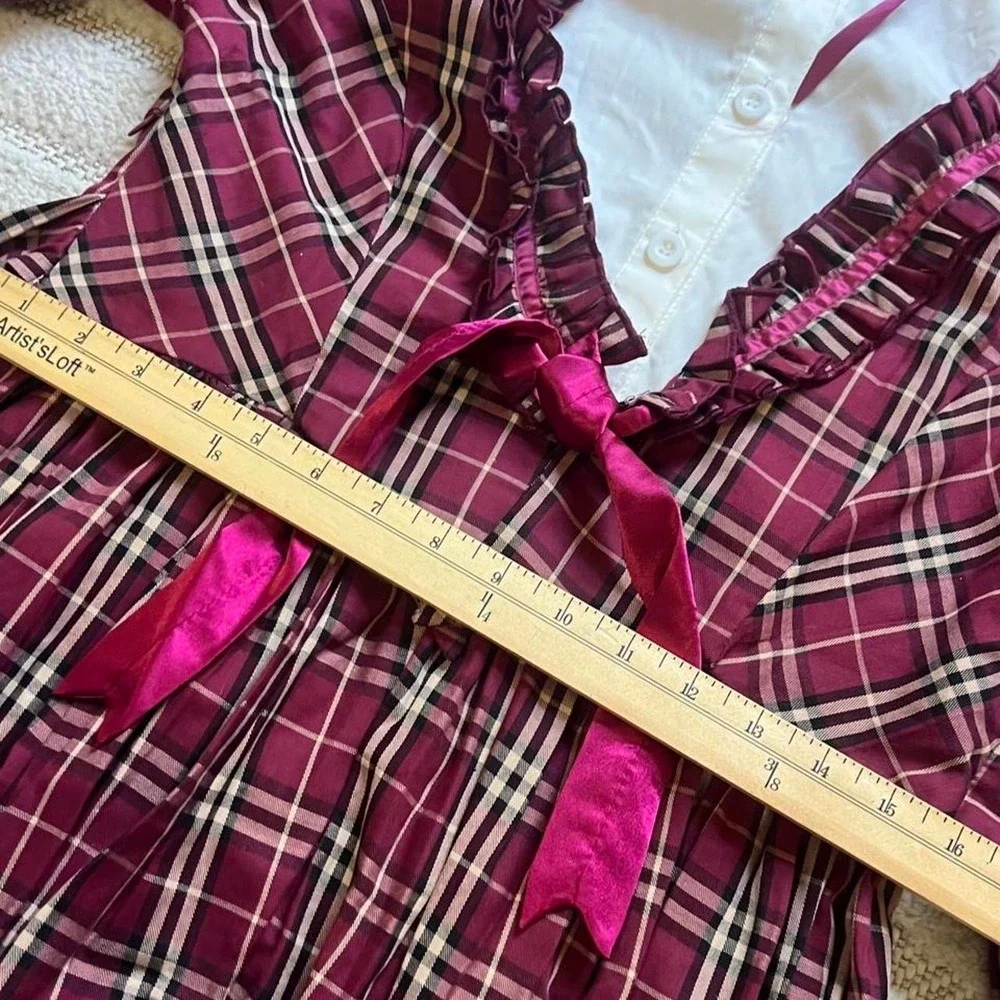 Victorian Plaid Dickens Fair Carol Caroler Dress size M Period Theater Costume